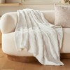 Joiedomi Throw Blanket for Couch, Soft White Fleece Checkered Blankets