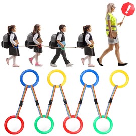 Reginary 16 Pcs Toddlers Walking Ropes Preschool Walking Rope for Kids Colorful Line Safety Loops Detachable Transition for Children's School Kindergarten Outdoor Supplies Wrist Leashes
