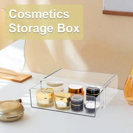 JONKASIPA Clear Drawer Organizer - Stackable Drawer Storage Makeup Organizer for Store Cosmetics and Skincares, Suitable for Vanity, Bathroom and Bedroom Locker Organizer-Drawer