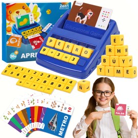Juego Didacticos 2 en 1 de Números y Letras, Español Alfabetización Interesante Juego con 64 Tarjetas Flash, 128 Palabras, Juguetes Educativos...     