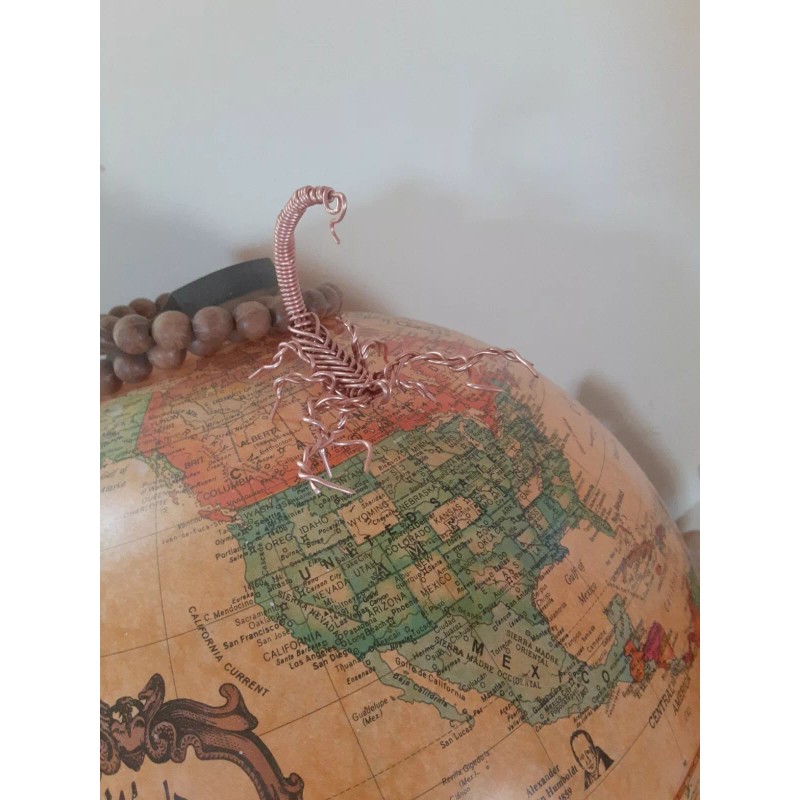 Wire Wrapped Copper Scorpion Cactus Garden Home Decorations 3D Sculpture