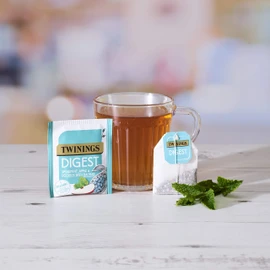Twinings Superblends Digest Tea - Spearmint Herbal Tea Infusion with Apple, Rooibos & Baobab - 80 x Biodegradable Tea Bags