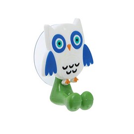 SandT Collection Owl Suction Toothbrush Holder for Mirror Wall - Green