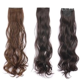 Wedding hairpiece hair extensions wig long hair wave fashion straight hair extensions goddess hair (WFI7K58) 50cm - dark brown WFI7K58 / 웨딩 헤어피스 붙임머리 가발 긴머리 웨이브 패션 똑딱이 붙임머리 여신머 (WFI7K58) 50cm - 다크브라운WFI7K58