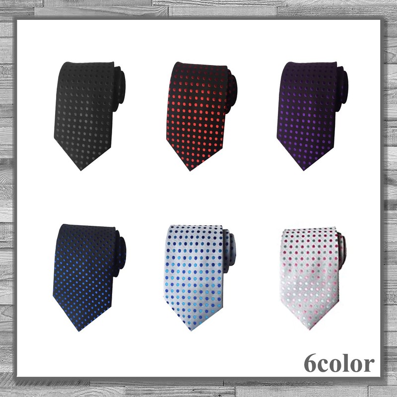 LEX STANDARD NA004 Men's Necktie, Solid Dots, Suit, Casual, Business,