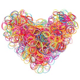 JSBelle Lazos de goma elásticos del pelo lazos, Paquete de 2000 bandas elásticas suaves para el cabello, para niñas bebés (Multicolor)