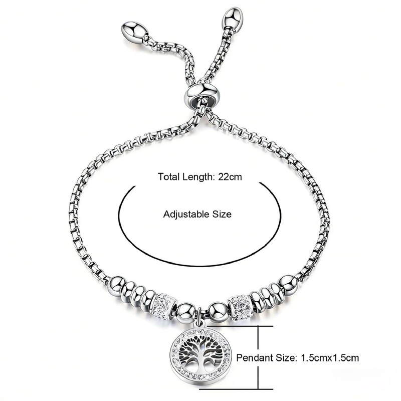 Harlorki 14K Gold Plated Stainless Steel Adjustable Chain Tree of
