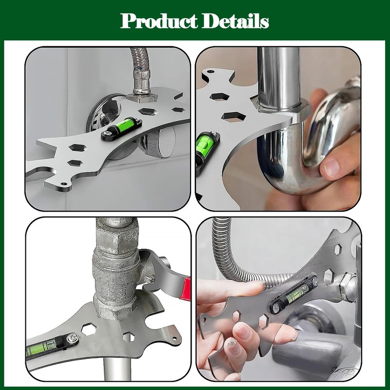 WYRGQIQN Shower Key Tool, Special Self Levelling Curved Angle Wrench,