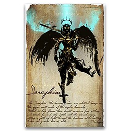 Seraphim Angel, study of angels and demons, grimoire page, angel art