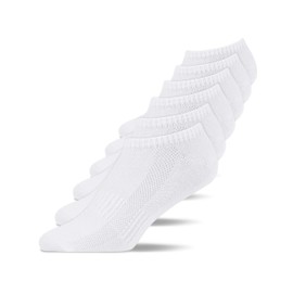 Snocks Women's and Men's Trainer Socks (6 x Pairs) - 6x White, size: 39-42