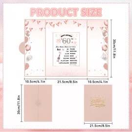 HemerVows 60th Birthday Guest Book: 18 x 12 inch Rose Gold 60th Birthday Party Decorations, Creative 60th Birthday Guest Book Alternative, Great 60th Birthday Gifts for Women