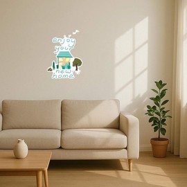 Azeeda 'Enjoy Your New Home and Garden ' White Premium Vinyl Decal Sticker – Waterproof, Durable & Easy to Apply - Ideal for Car Bumpers, Windows, Bins and More (DW00166691)