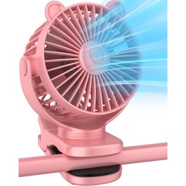 KIDEE Clip on Fan, Portable Fan, Small Desk Fan Battery Operated, 360° Rotation, 3 Speed, Mini Baby Stroller Fan Rechargeable, Personal Cooling Fan for Bedroom Indoor Outdoor Travel