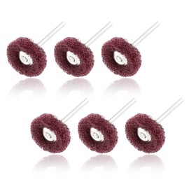 Aracombie 50 Pack 1 Inch Abrasive Polishing Wheel, Small Buffing Wheels Brush Rotary Polishing Kit, 1/8 Inch Shank Jewelers Polishing Tool for Metal Jewelry Acrylic (Red, 240 Grit)