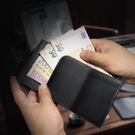 AQIANGZI Wallet, slim wallet, wallet for men, wallet for men, black wallet, RFID wallet, wallets for men and women with coin pockets., black, Modern