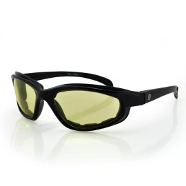 ZANheadgear Zan® Arizona Sunglass with Foam Gloss Black Frame Yellow Lens