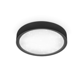 B.K.Licht - LED Ceiling Light with Starry Sky, Neutral White Light Colour, 12 Watt, 1200 Lumens, Ceiling Light, LED Lamp, Living Room Lamp, Bedroom Lamp, Kitchen Lamp, 25 x 5.2 cm, Matt Black