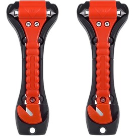 Car Safety Hammer - 2 Pack Emergency Escape Tool - Auto Car Window Glass Hammer Breaker and Seat Belt Cutter Escape 2-in-1 for Family Rescue & Auto Emergency Escape Tools