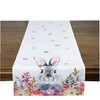 KAMACA Table Runner Spring Easter Flowers Rabbit Decor Easter Bunny