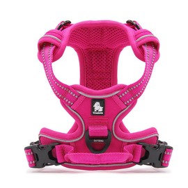TRUE LOVE Adjustable No-Pull Dog Harness Reflective Pup Vest Harnesses Comfortable Control Brilliant Colors Truelove TLH5651(Fushcia,XL)