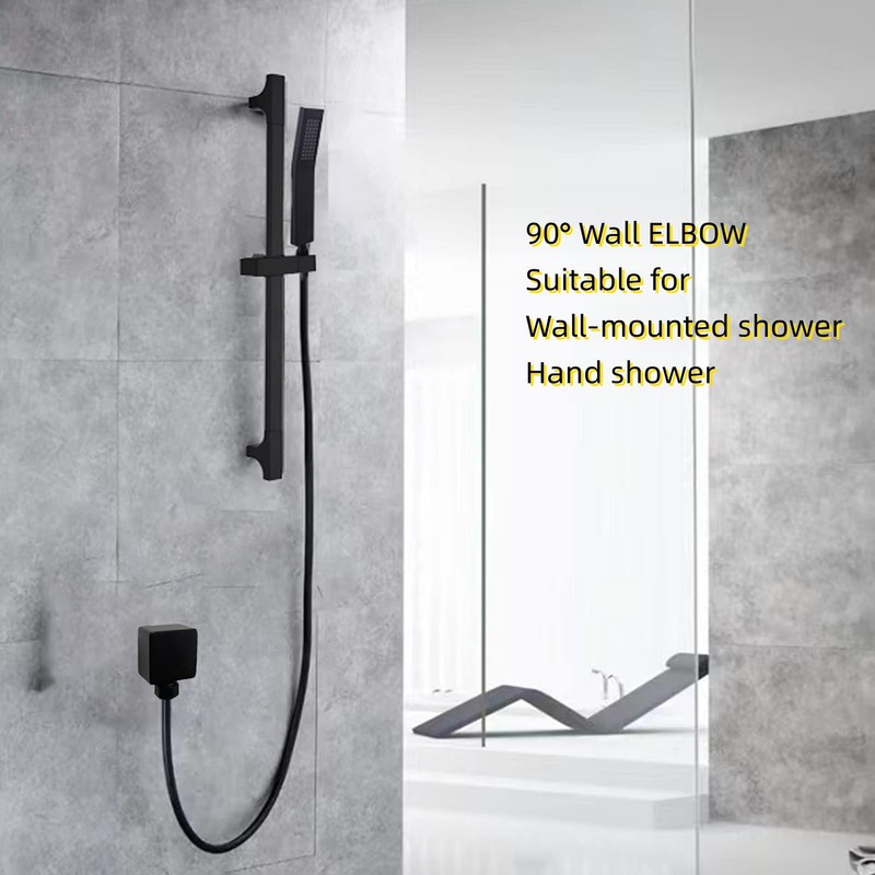 BEIYI Matte Black Hand Shower with Slide Bar High Pressure