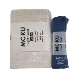 [Contex] MOKU <59504-90> Bath Towel & Face Towel Set of 1 Each (Almond & Navy)