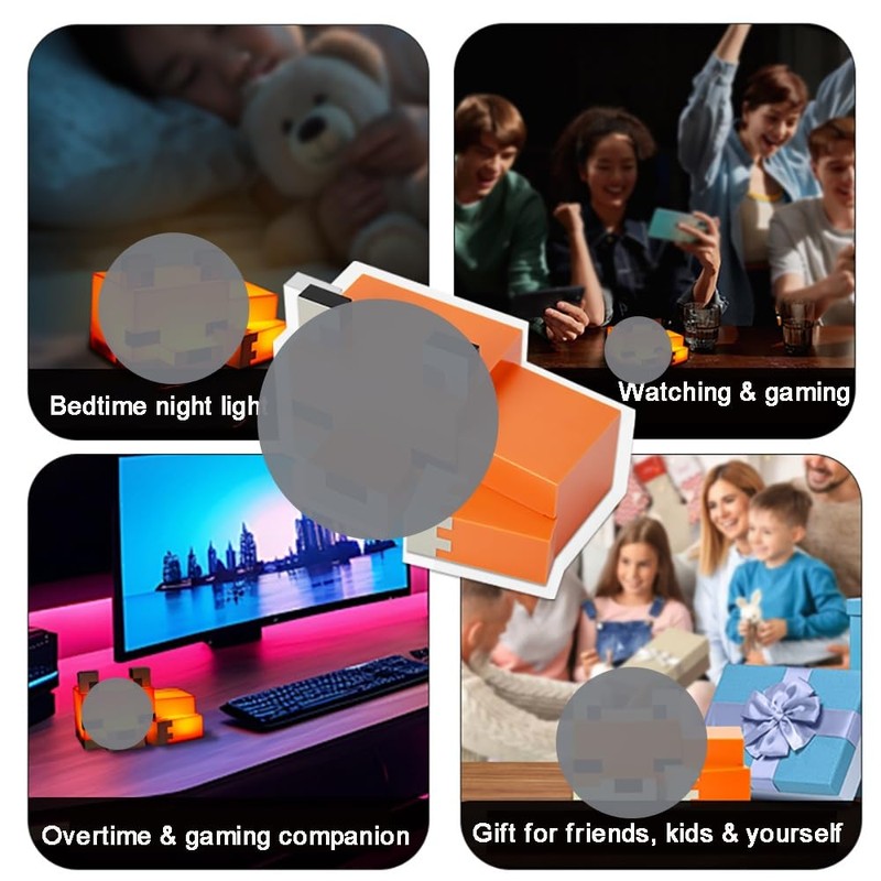 MYNINES Cute Fox Night Light, Rechargeable Night Lamp with Fox