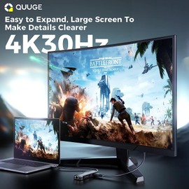 USB C Hub Multiport Adapter, 7 in 1 USB C Dock with HDMI 4K30HZ, 1Gbps Ethernet, 100W Charging, 2 USB 3.0 Port 5Gbps Data, TF/SD Card Reader USB C Dongle for MacBook, Surface Pro More