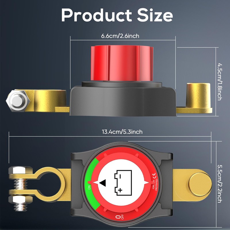 Top Post Battery Disconnect Switch 12v,Battery Kill Switch Negative On/Off