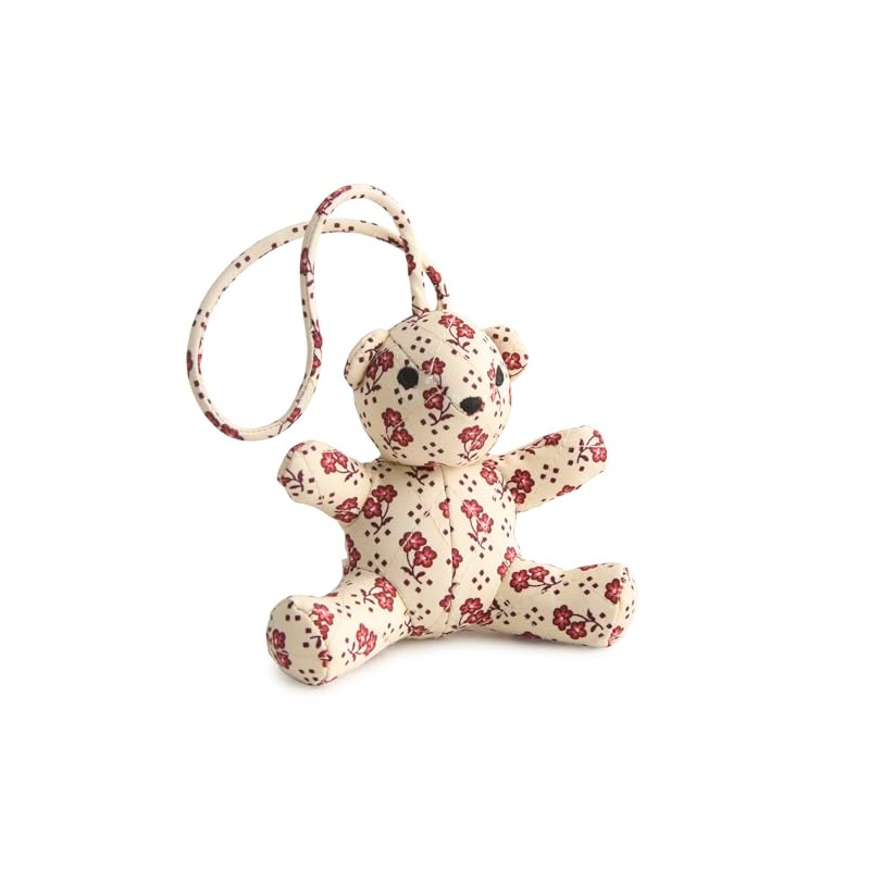 Premium Cotton Bitty Bear Bag Charm, Rachel Ditsy, One Size