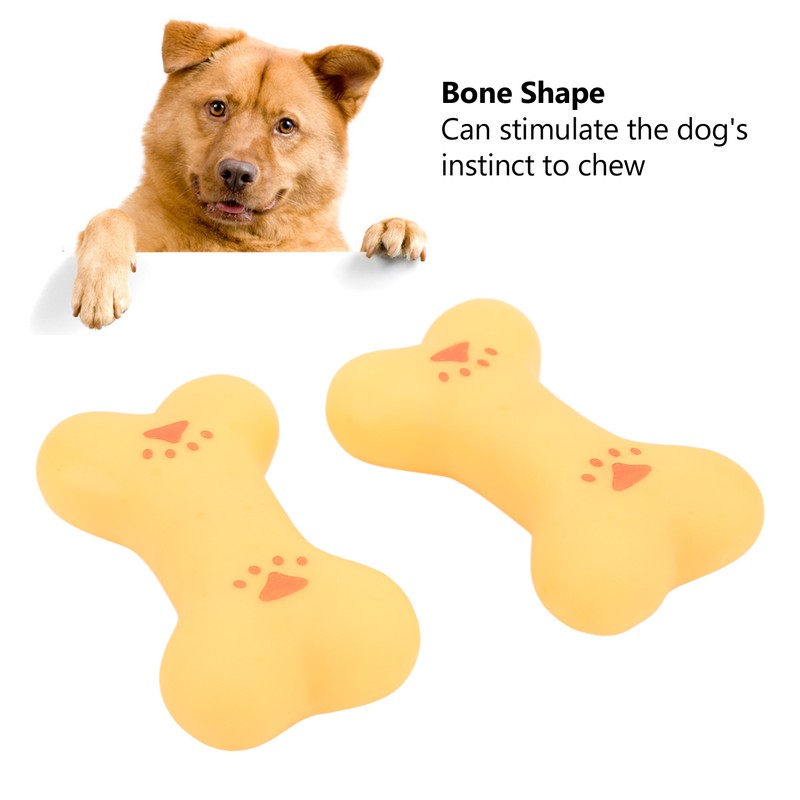 20pcs Rubber Dog Squeaky Bone Toy Teeth Cleaning Dog Bone