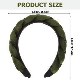 BESPORTBLE Headband, Velvet Dark Green Hairband, Wide Hair Accessory for Women and Girls, Decorative Headband for Various Occasions