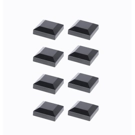 Aluminium Fence Post Caps for True 2.5" x 2.5" Fence Posts, Aluminum, Metal,Wood,Mailbox Posts, Pyramid Post Cap Cover Pressure Fit- Black (8Pack)