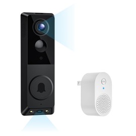 BoomChill Security Video Doorbell Camera (Battery Powered), 2 Cameras (People and Package), Color Night Vision, AI Human Detection, 2-Way Talk, 2.4GHz Wi-Fi Only, Cloud Storage