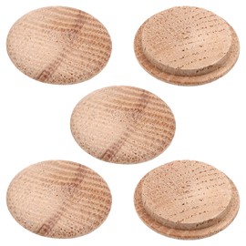 MroMax 5Pcs Round Wood Button Plugs 0.98" Dia Oak Hardwood Furniture Buttons Caps 25mm Wooden Screw Covers for Screw Holes Craft Furniture Decoration Woodworking