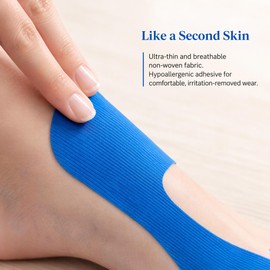 30 PCS Hallux Valgus Tape Set - 4 Colori (Rosso Blu Nero Nudo) Nastro Kinesiologico Pre-tagliato per Correttore Alluce Valgo & Alluce Valgo Rimedi - Traspirante & Ipoallergenico per Uomo e Donna