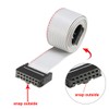 sourcing map IDC 14 Pin Flat Ribbon Wire Grey Flexible