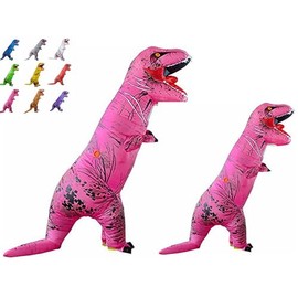 Homie Home Tyrannosaurus Inflatable Suit Cosplay Clothes for Adults and Kids (Adult Size: Pink)
