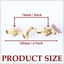 LFWATAXY 4PCS Vintage Style Leafy Drawer Pull, Bronze Maple Leaf knobs for Cabinet Dresser Drawers Cupboards Wardrobes Bookcase Decoration Single Hole Knobs Handle (LF00087-B)