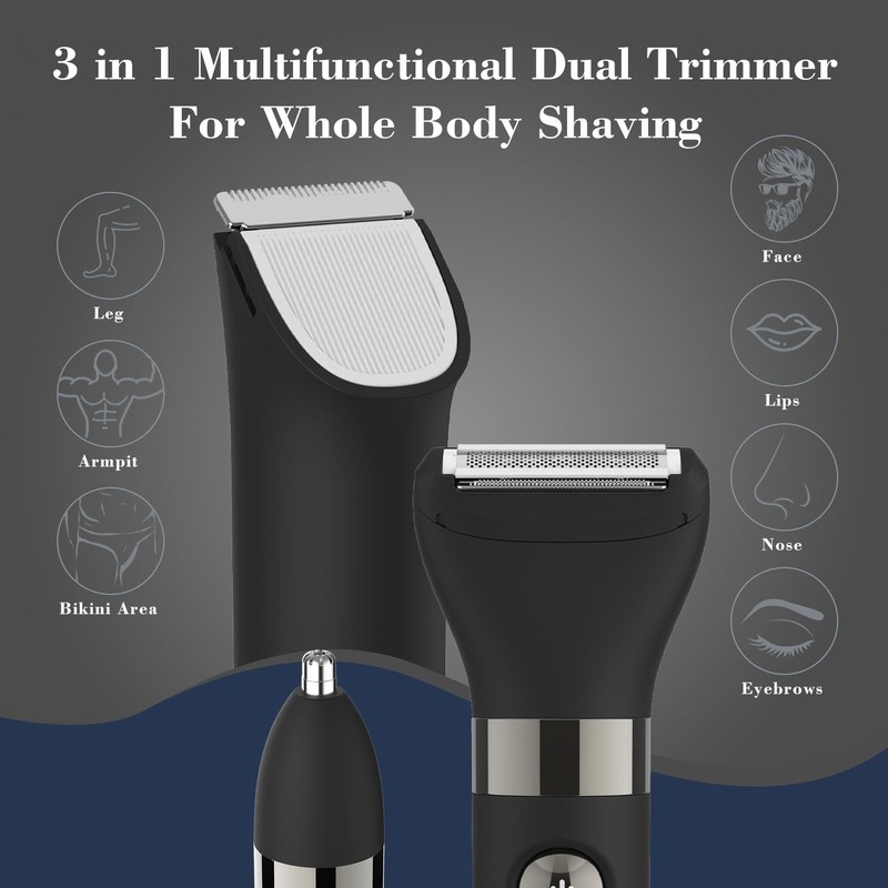 Hatteker 3 in 1 Multifunctional Dual - Head Body Hair