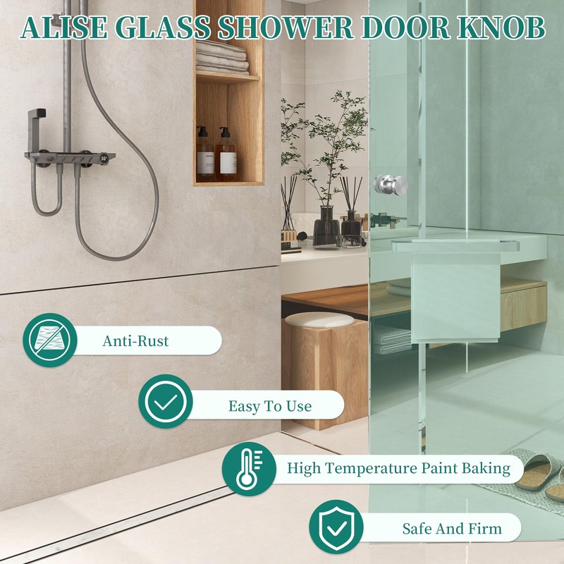 Alise Shower Door Handle, Sliding Shower Doors Knob, Heavy Duty