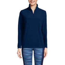 Lands' End Sudadera de forro polar con cremallera para mujer, Azul Marino Profundo, S