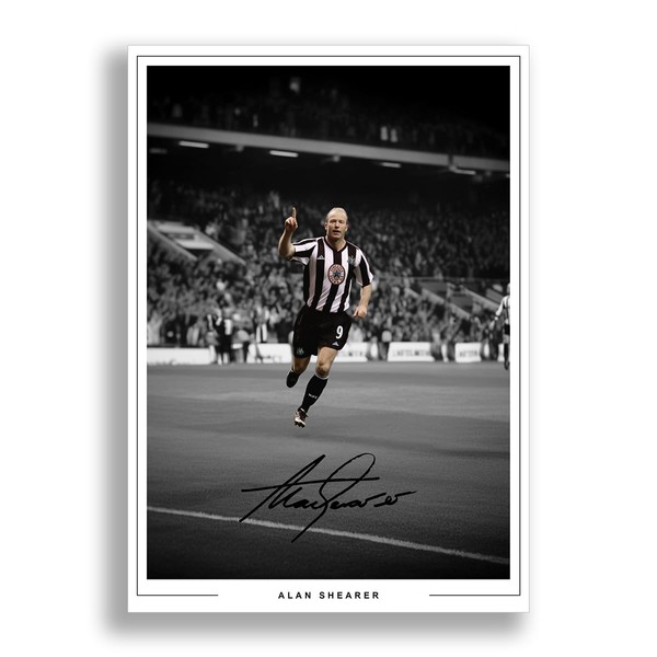 Alan Shearer Signed Photo Newcastle United 0oster Print Autograph Framed