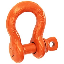 CM M648P Super Strong Anchor Shackle with Orange Powder Coated Screw Pin, 1-1/2 Ton Work Load Limit, 3/8" Size