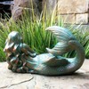 3 Piece Mermaid Table Top Bronze Patina Beach and Pool