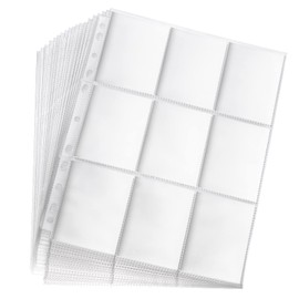 Lictin Juego de Fundas para Cartas Almacenamiento Colección Paginas del Album Collection 50 Páginas(450 cuadrícula para Cartas), Género Neutro,Transparente