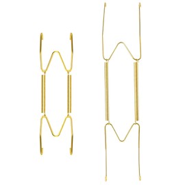 Tiamorph 2pcs Plate Hangers for Walls,Invisible Wall Plate Hangers Stainless Steel Decorative Plates Hooks 6-7 inch 10 inch Diaplay Holder for Decorative Plates and Art(gold)