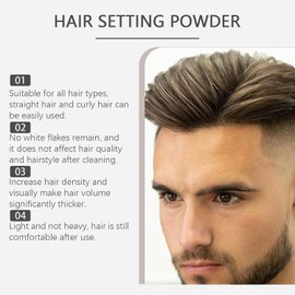 Polvo de Peinado Mate para Hombres, Textura de Volumen Instantánea, Ligero y no Graso, para Peinados de Aspecto Natural (1 PCS)