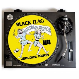 Universal Black Flag Turntable Slipmat for Vinyl Records Fits 12" DJ Slip Mat Punk Rock
