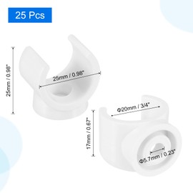 sourcing map 25 Pcs PEX Clips Pipe, 3/4 Inch PVC U Hook Pipe Hangers Clamps 20mm Water Pipe Supports Plastic Socket for Water Pipes Cable Pipes Gas Pipes